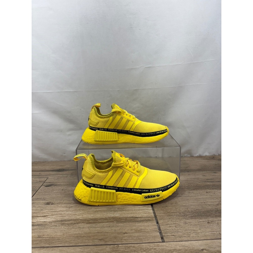 Adidas NMD R1 3 Stripe Life Yellow Mens Running Shoes Sneakers Size 5.5